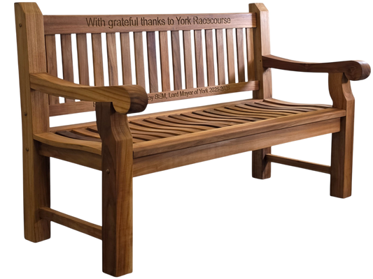 Premium Chunky Teak Memorial Bench, Add Your Personal Engraving